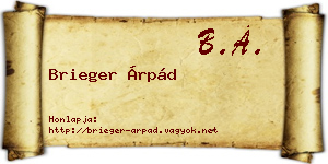 Brieger Árpád névjegykártya