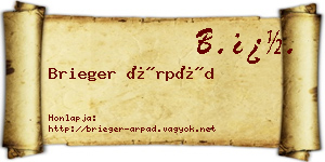 Brieger Árpád névjegykártya