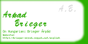 arpad brieger business card